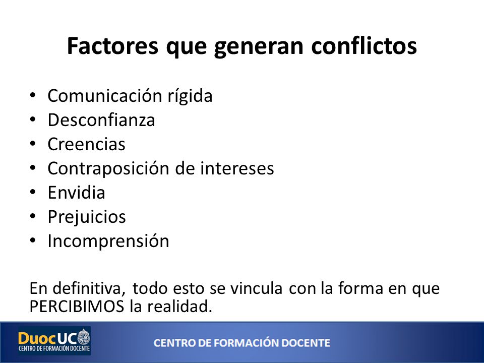Factores que generan conflictos