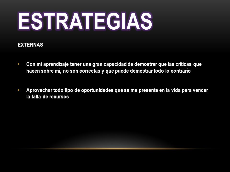 Estrategias EXTERNAS.
