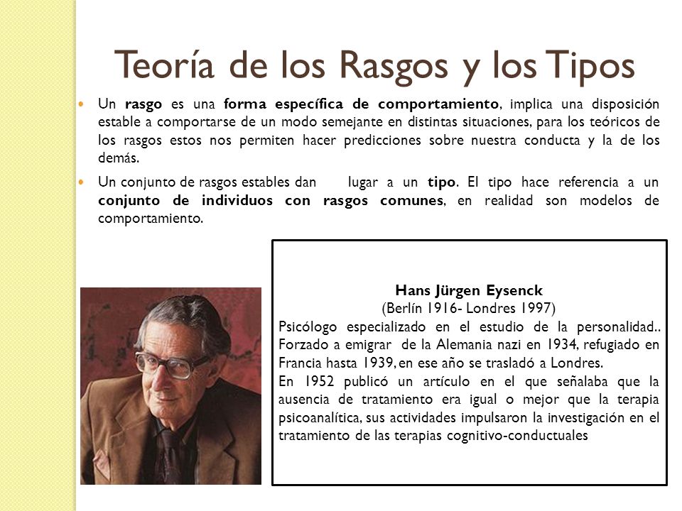Teoría de los Rasgos y los Tipos