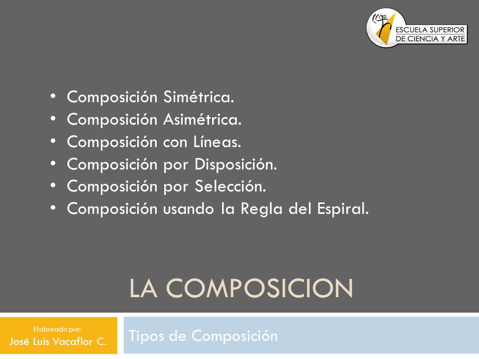 LA COMPOSICION Composición Simétrica. Composición Asimétrica.