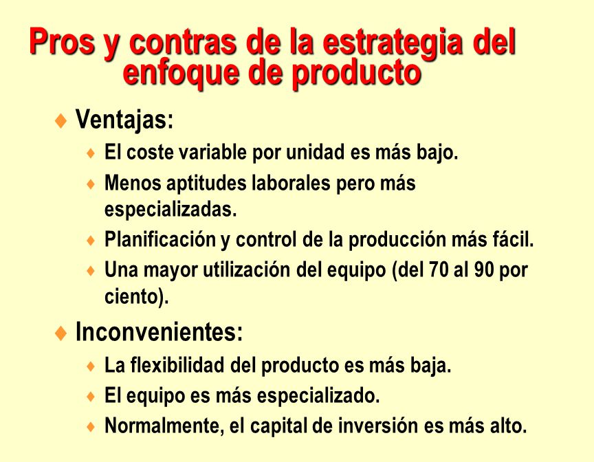 Pros y contras de la estrategia del enfoque de producto