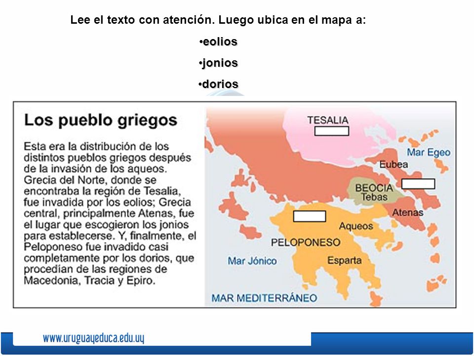 Lee el texto con atención. Luego ubica en el mapa a: