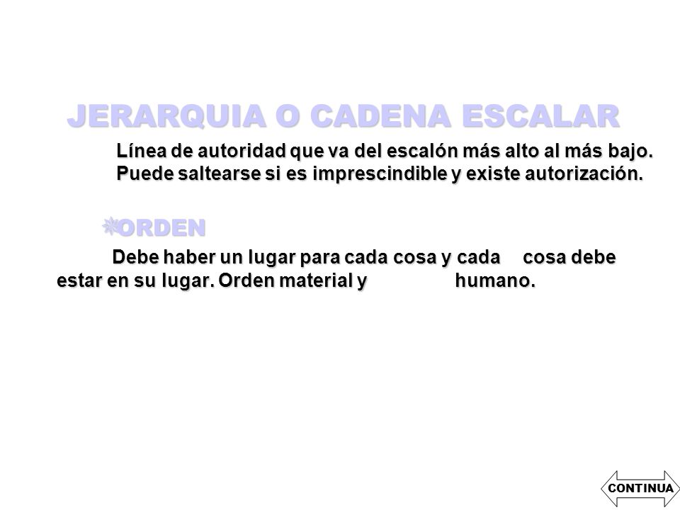 JERARQUIA O CADENA ESCALAR