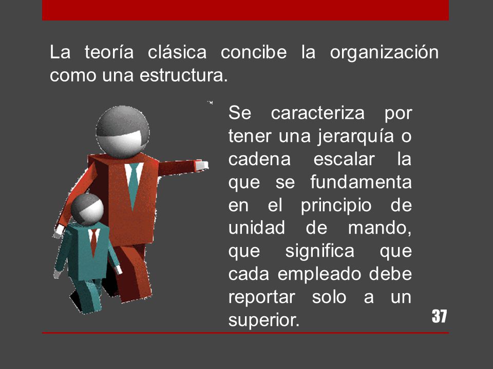La teoría clásica concibe la organización como una estructura.