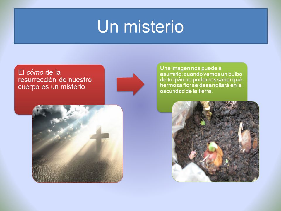Un misterio El cómo de la resurrección de nuestro cuerpo es un misterio.