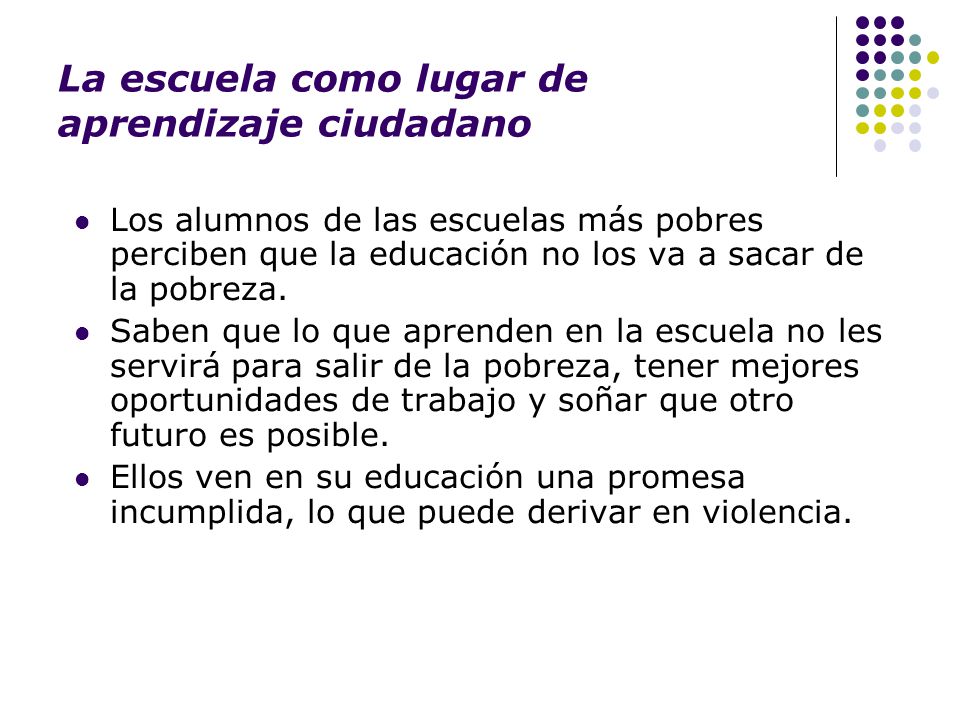 La escuela como lugar de aprendizaje ciudadano