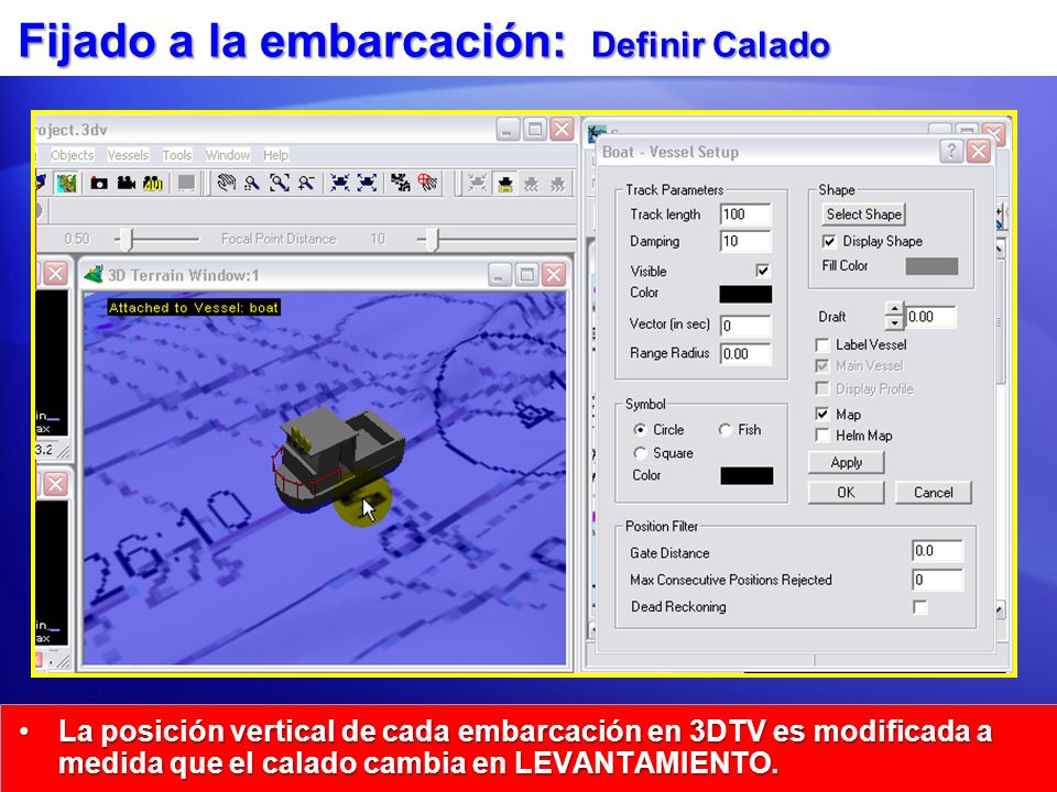 Fijado a la embarcación: Definir Calado