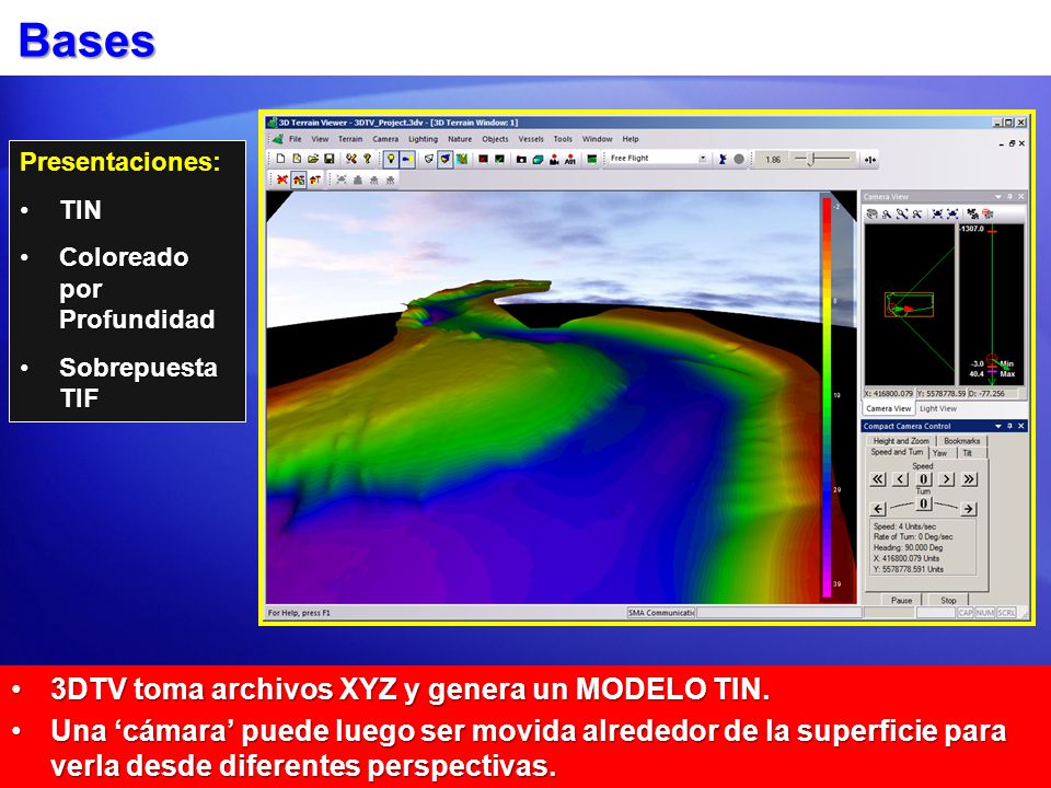 Bases 3DTV toma archivos XYZ y genera un MODELO TIN.