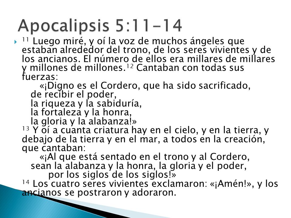Apocalipsis 5:11-14