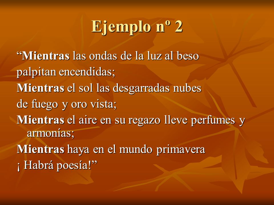Ejemplo nº 2 Mientras las ondas de la luz al beso