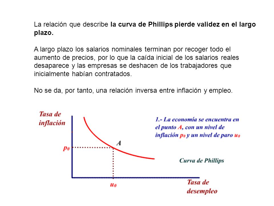 La relación que describe la curva de Phillips pierde validez en el largo plazo.