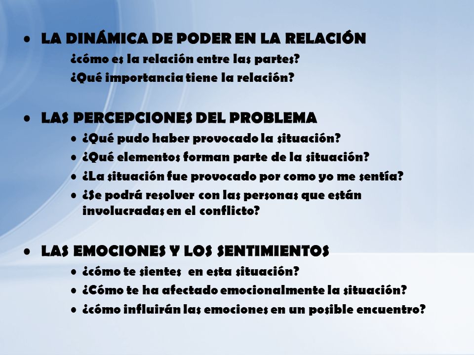 LA DINÁMICA DE PODER EN LA RELACIÓN