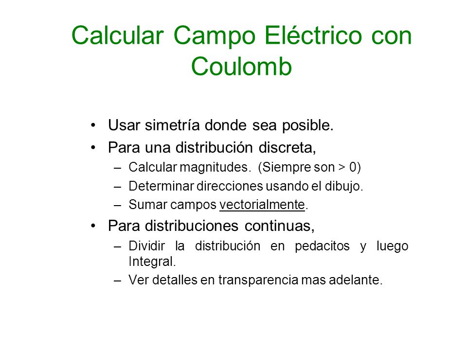 Calcular Campo Eléctrico con Coulomb