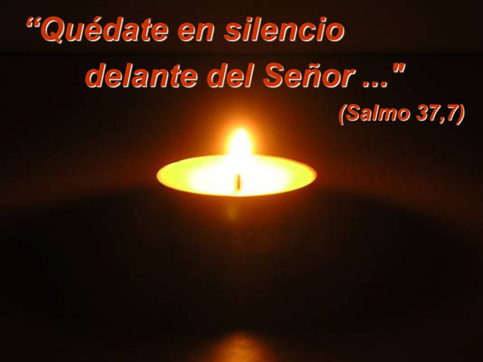 Quédate en silencio delante del Señor ... (Salmo 37,7)