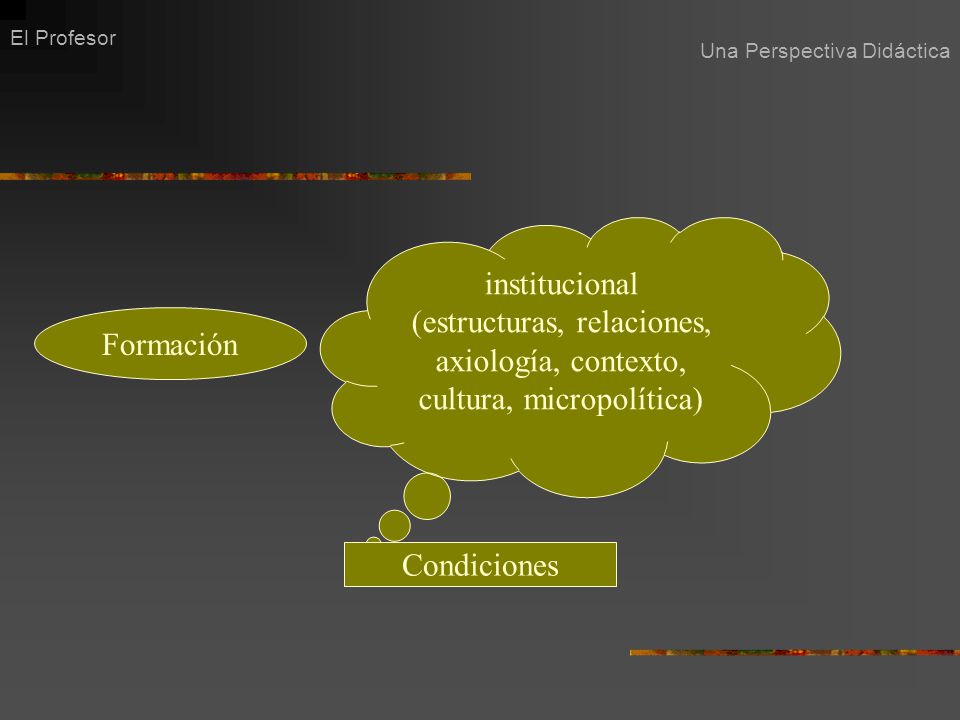 El Profesor Una Perspectiva Didáctica. institucional (estructuras, relaciones, axiología, contexto, cultura, micropolítica)