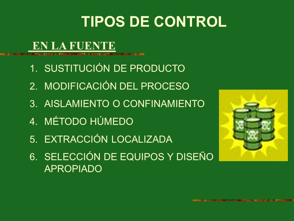 TIPOS DE CONTROL SUSTITUCIÓN DE PRODUCTO MODIFICACIÓN DEL PROCESO