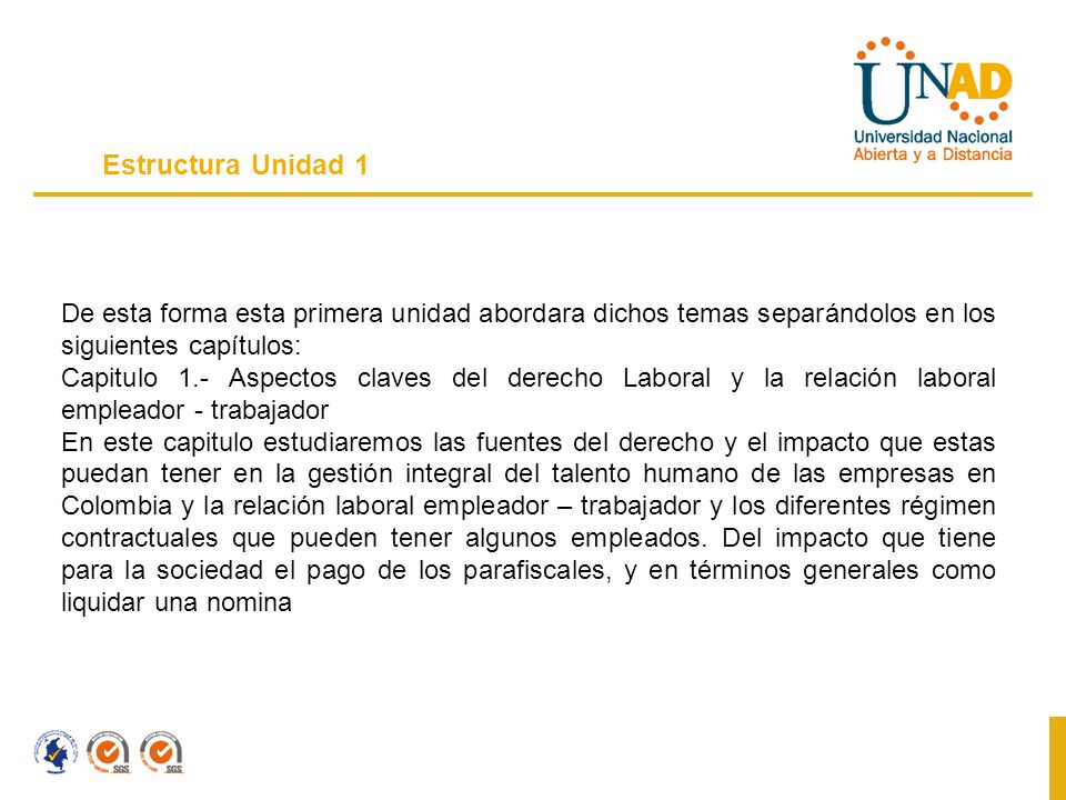 Estructura Unidad 1 De esta forma esta primera unidad abordara dichos temas separándolos en los siguientes capítulos: