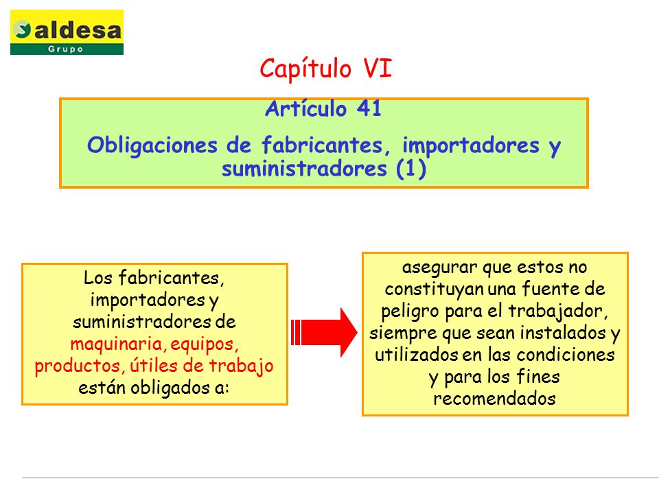 Obligaciones de fabricantes, importadores y suministradores (1)