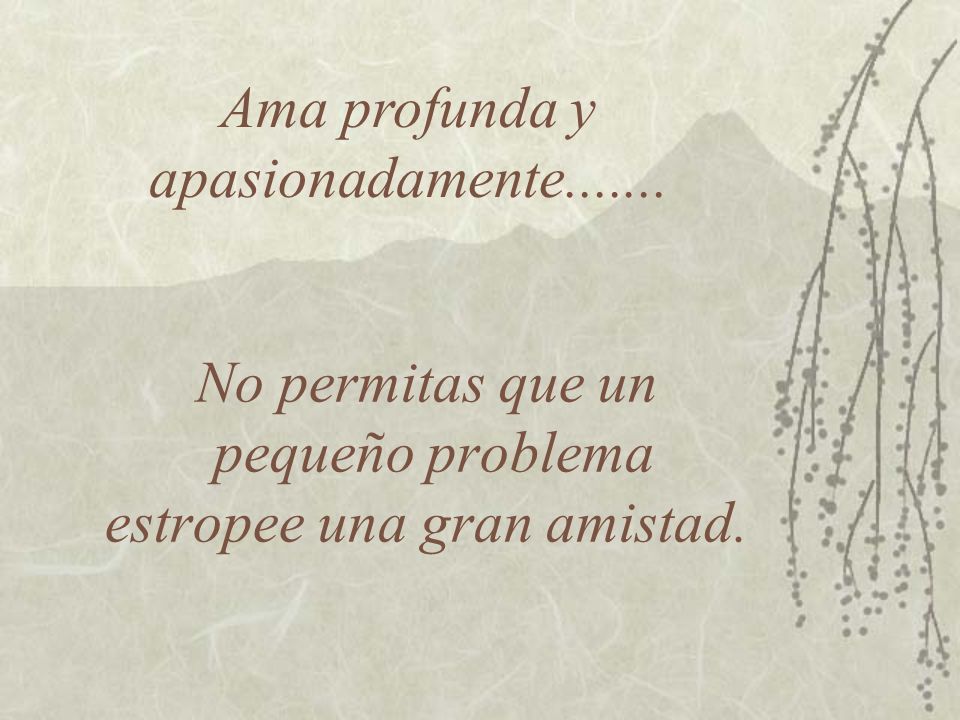 No permitas que un pequeño problema estropee una gran amistad.