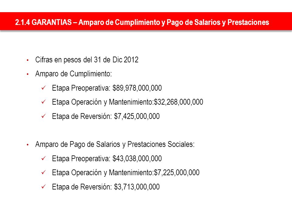 2.1.4 GARANTIAS – Amparo de Cumplimiento y Pago de Salarios y Prestaciones