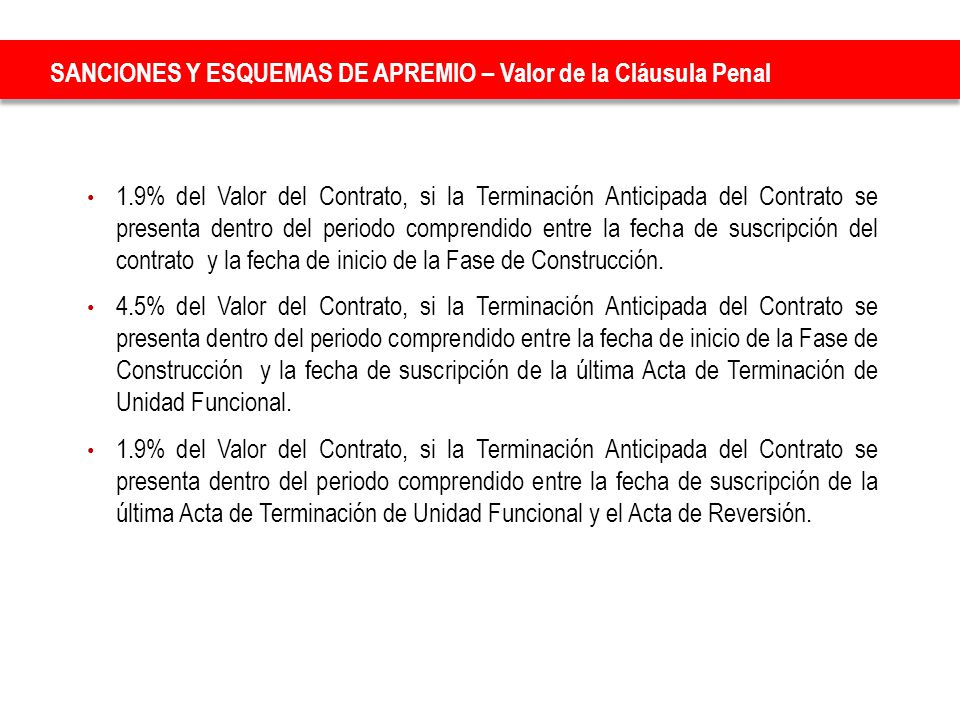 SANCIONES Y ESQUEMAS DE APREMIO – Valor de la Cláusula Penal