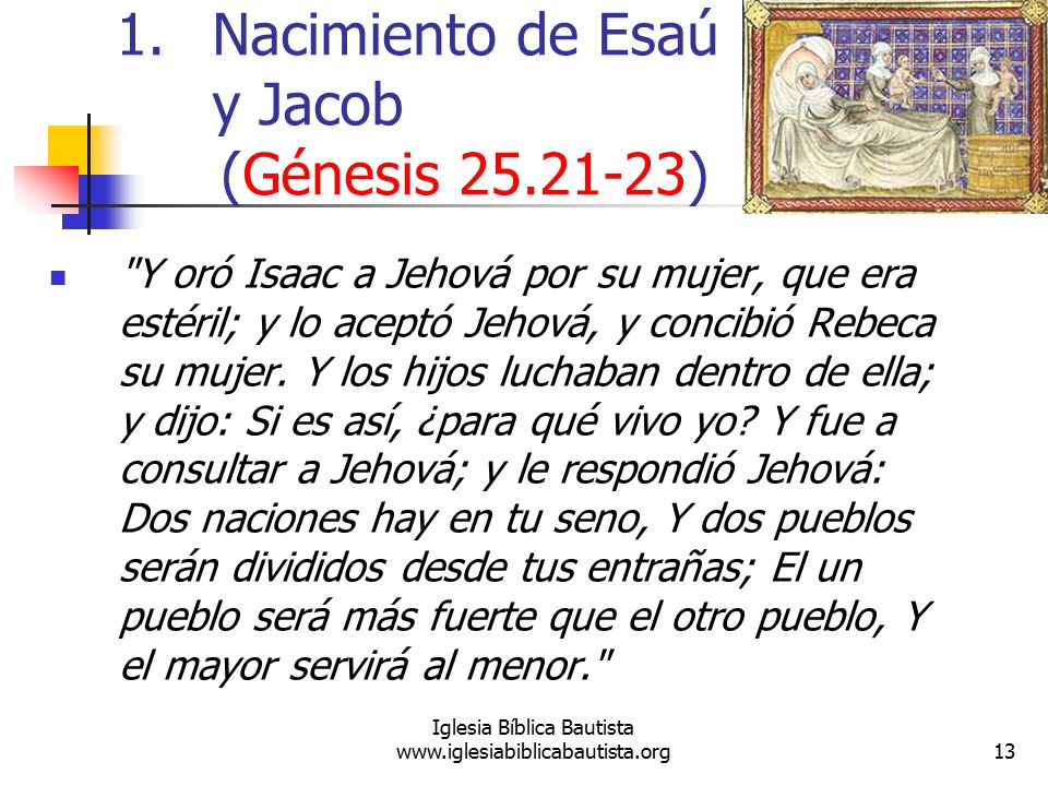 Nacimiento de Esaú y Jacob (Génesis )