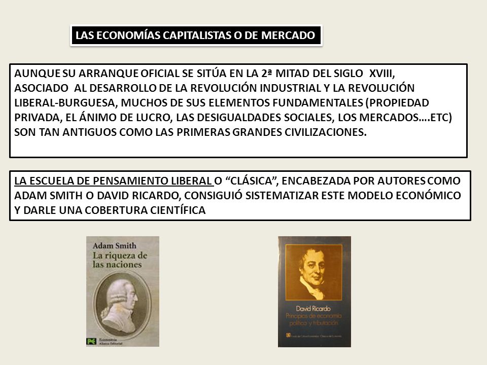 LAS ECONOMÍAS CAPITALISTAS O DE MERCADO