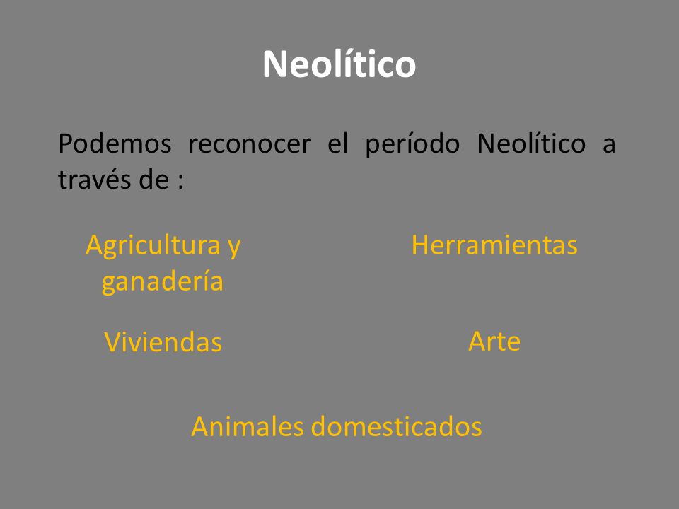 Neolítico Podemos reconocer el período Neolítico a través de :