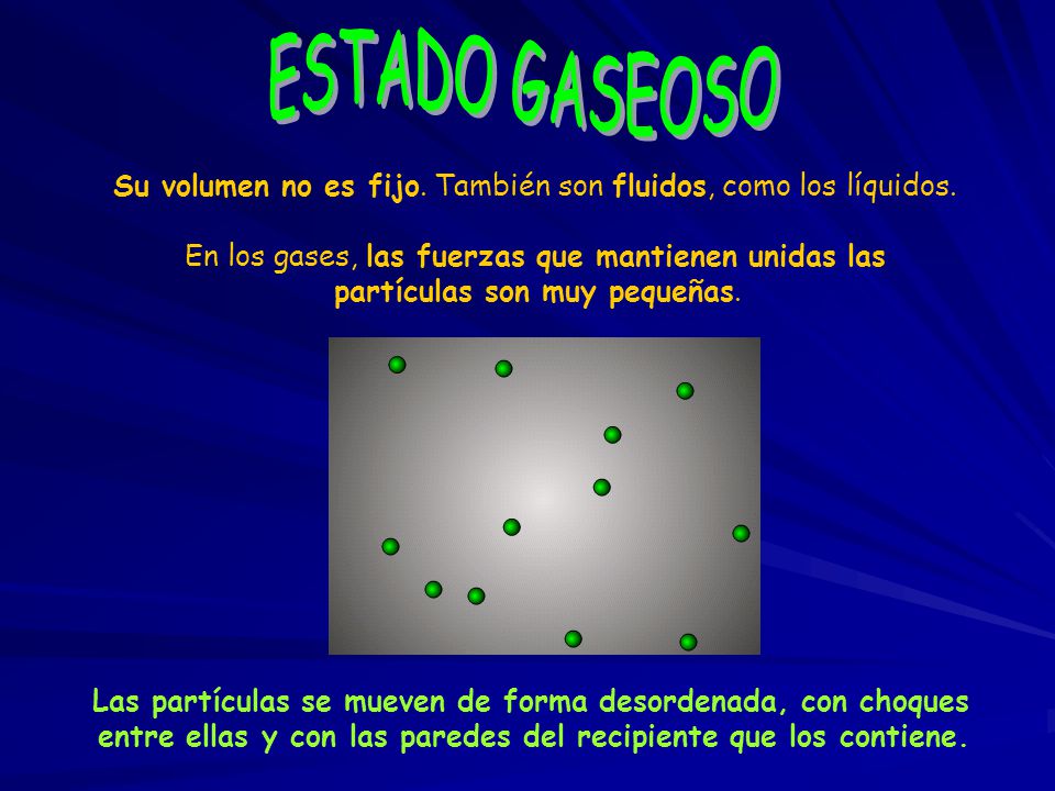 Las partículas se mueven de forma desordenada, con choques