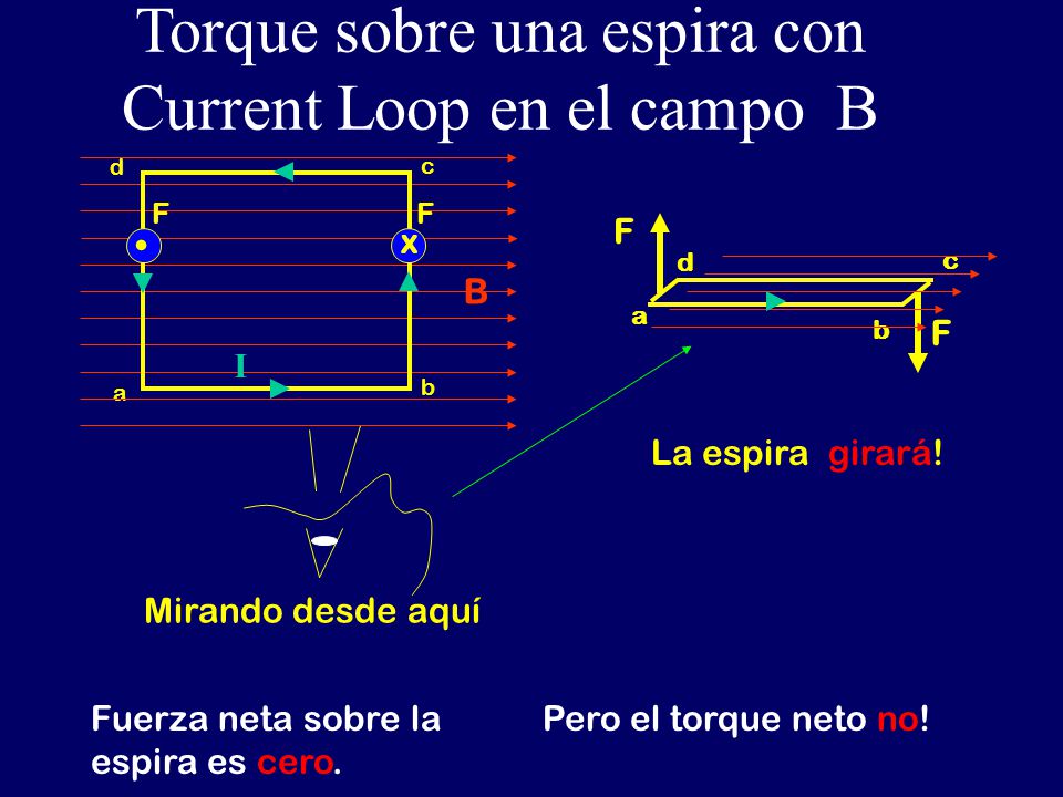 Torque sobre una espira con Current Loop en el campo B