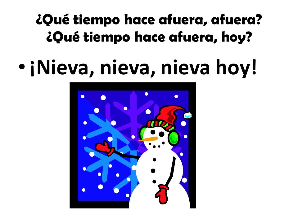 ¿Qué tiempo hace afuera, afuera ¿Qué tiempo hace afuera, hoy