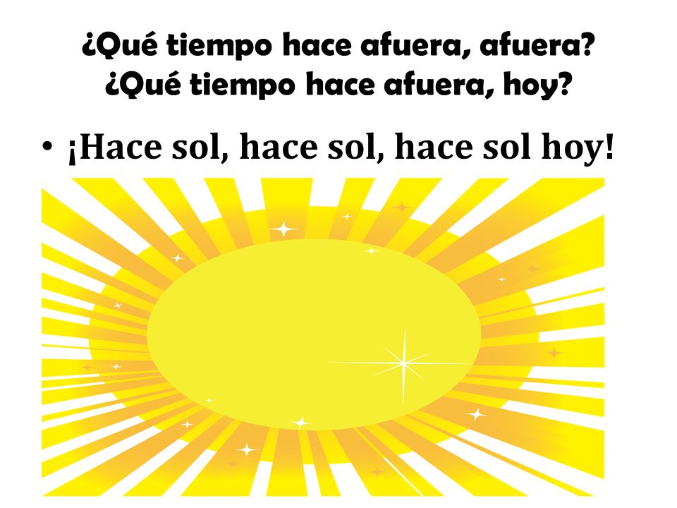 ¿Qué tiempo hace afuera, afuera ¿Qué tiempo hace afuera, hoy