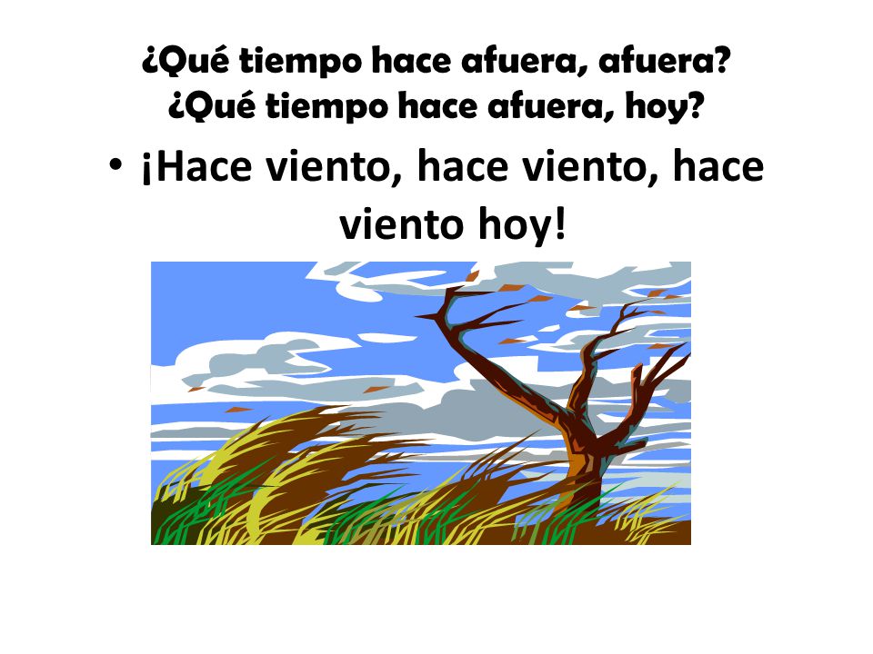 ¿Qué tiempo hace afuera, afuera ¿Qué tiempo hace afuera, hoy