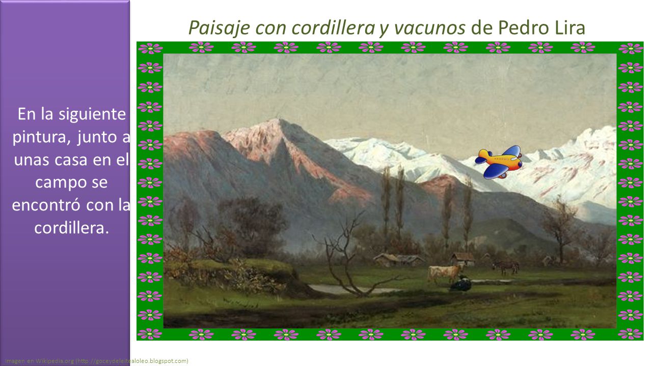 Paisaje con cordillera y vacunos de Pedro Lira