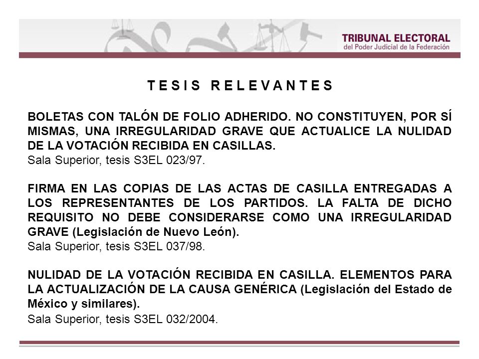T E S I S R E L E V A N T E S