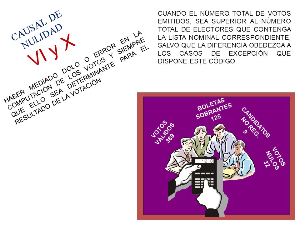 HABER MEDIADO DOLO O ERROR EN LA COMPUTACIÓN DE LOS VOTOS Y SIEMPRE QUE ELLO SEA DETERMINANTE PARA EL RESULTADO DE LA VOTACIÓN