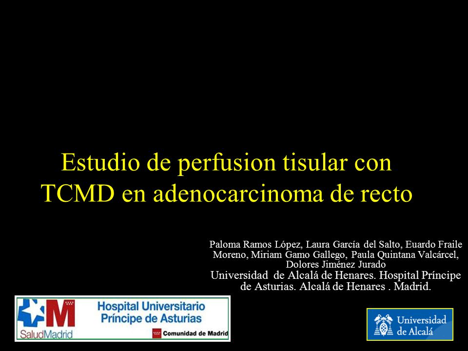Estudio de perfusion tisular con TCMD en adenocarcinoma de recto