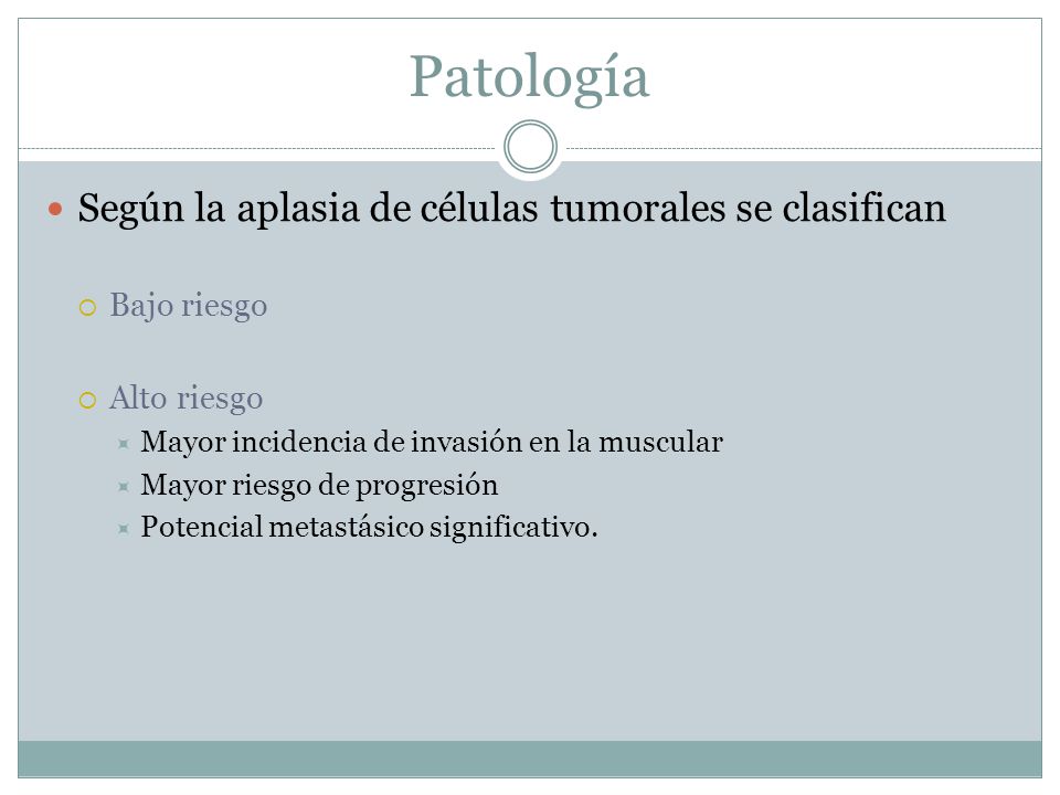 Patología Según la aplasia de células tumorales se clasifican