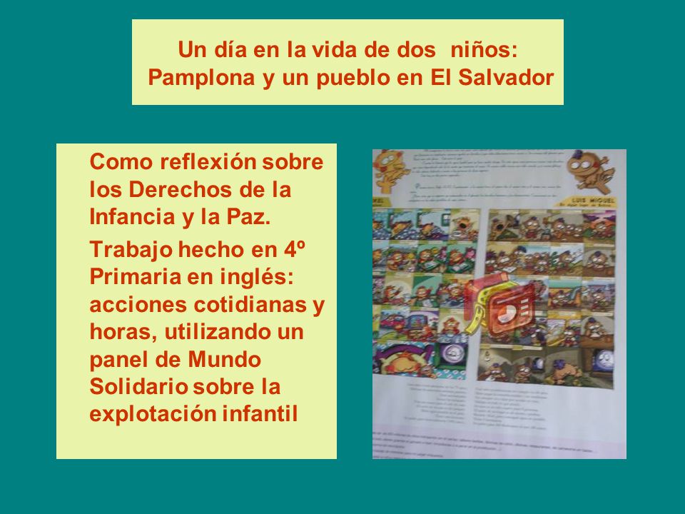 Un día en la vida de dos niños: Pamplona y un pueblo en El Salvador