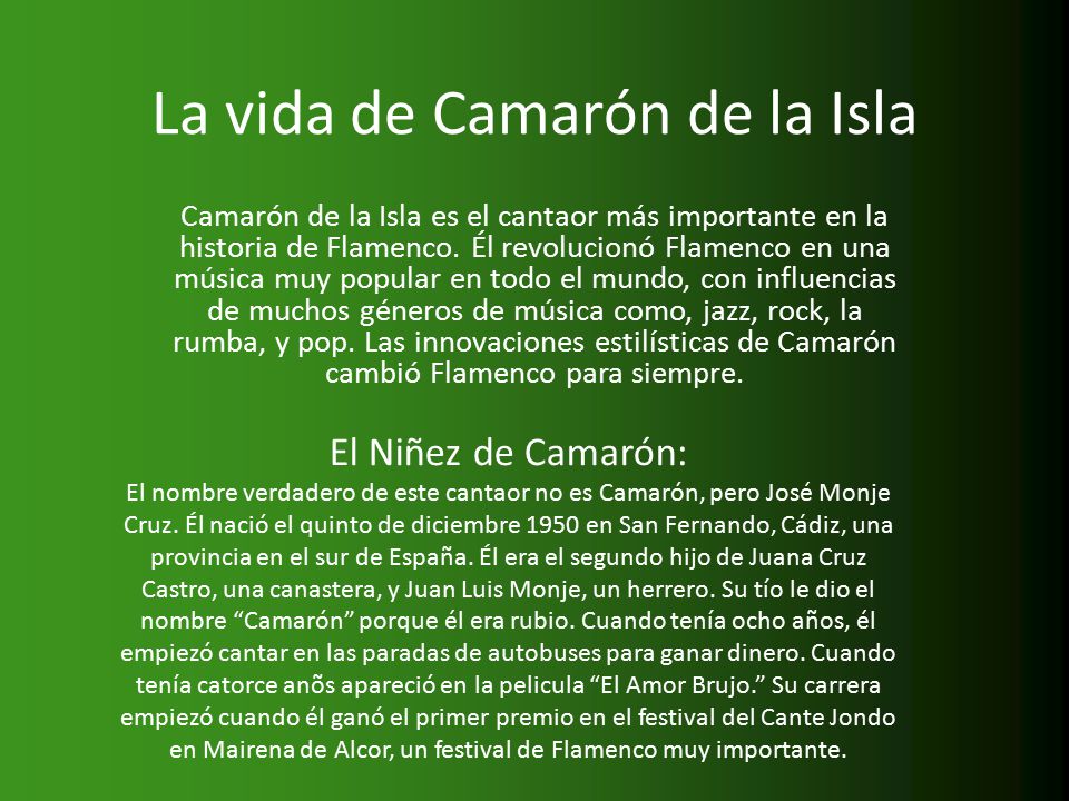 Camarón de la Isla: El Rey de Flamenco - ppt descargar