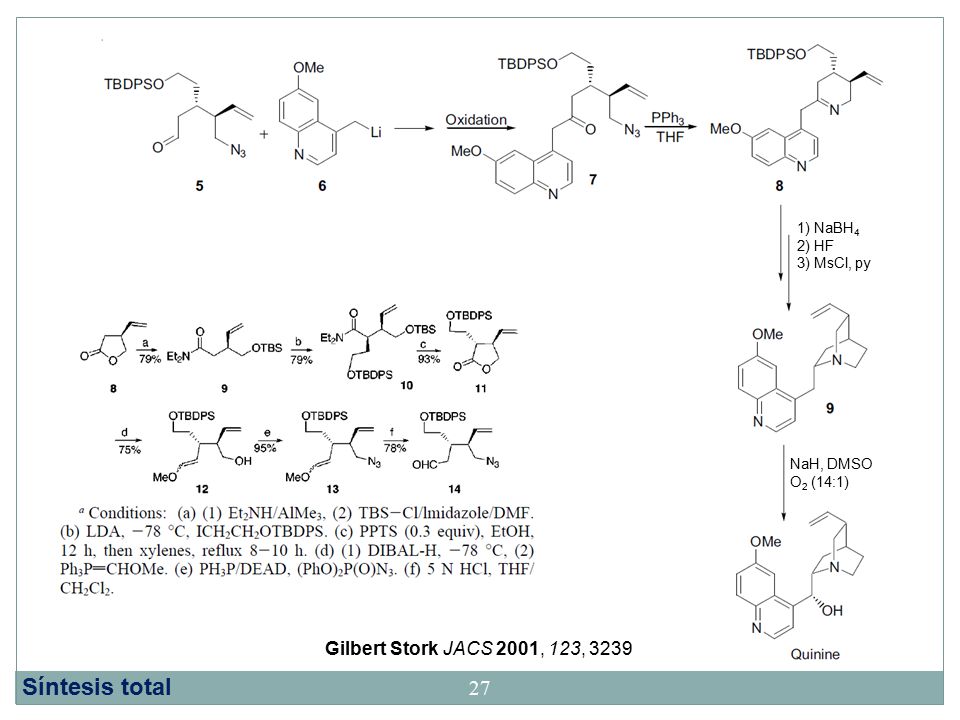 Síntesis total Gilbert Stork JACS 2001, 123, ) NaBH4 2) HF