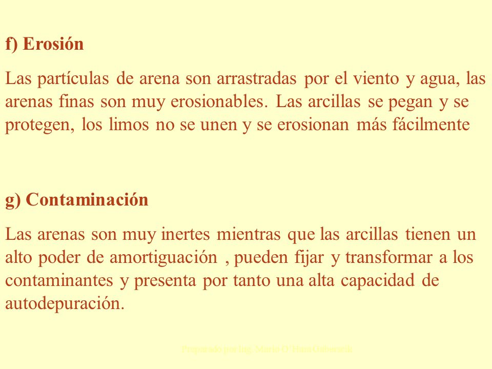 f) Erosión