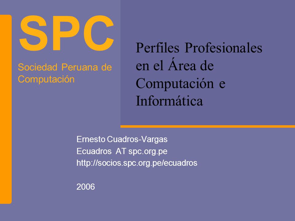 Perfiles Profesionales en el Área de Computación e Informática
