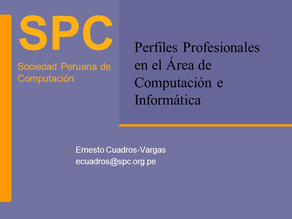 Perfiles Profesionales en el Área de Computación e Informática