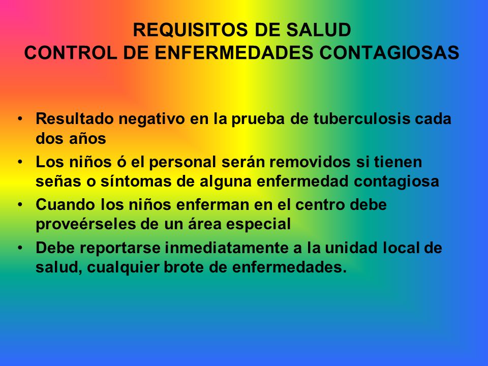 REQUISITOS DE SALUD CONTROL DE ENFERMEDADES CONTAGIOSAS