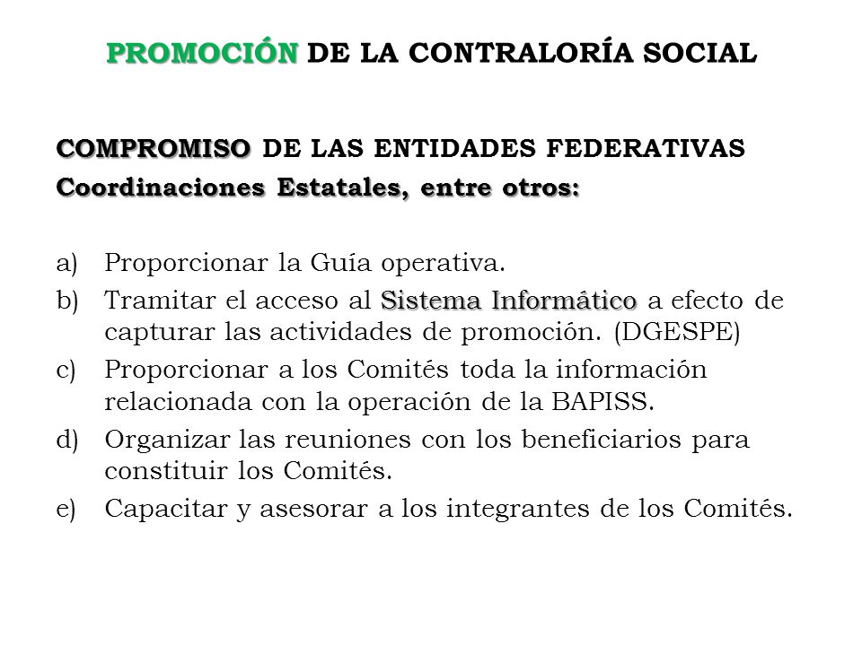 PROMOCIÓN DE LA CONTRALORÍA SOCIAL