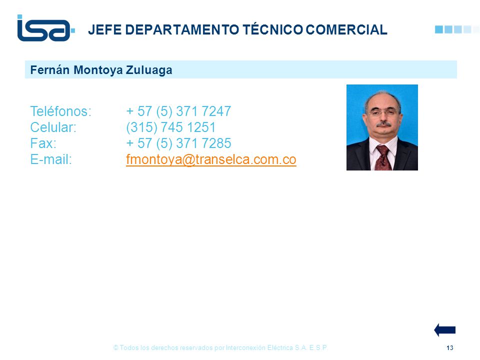 JEFE DEPARTAMENTO TÉCNICO COMERCIAL