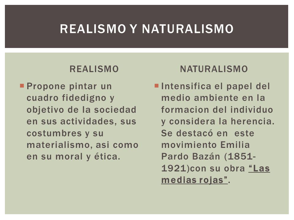 Realismo y naturalismo