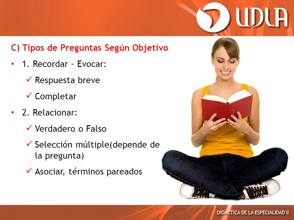 C) Tipos de Preguntas Según Objetivo