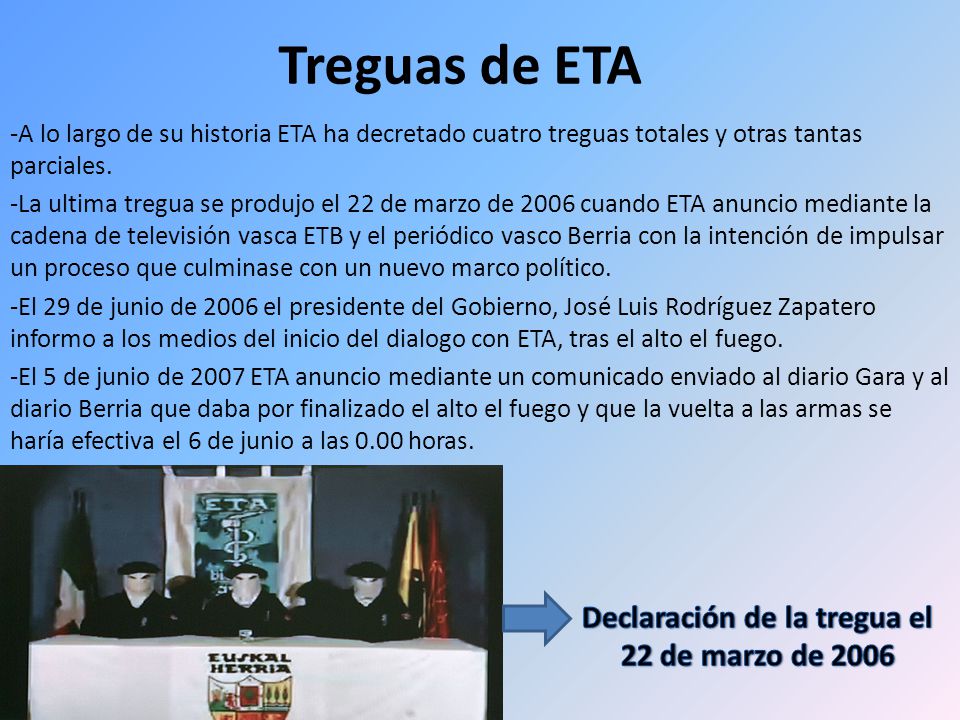 Declaración de la tregua el 22 de marzo de 2006